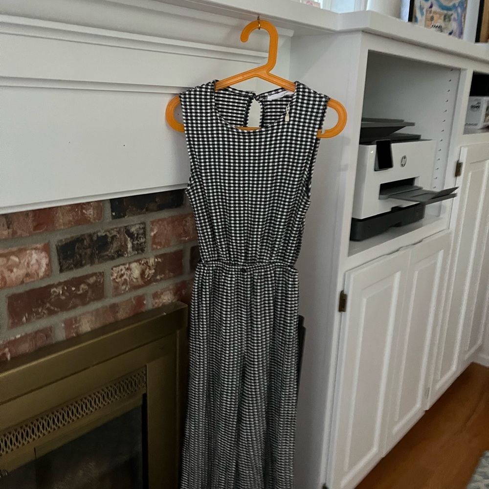 Girls jumpsuit gingham crinkle cotton